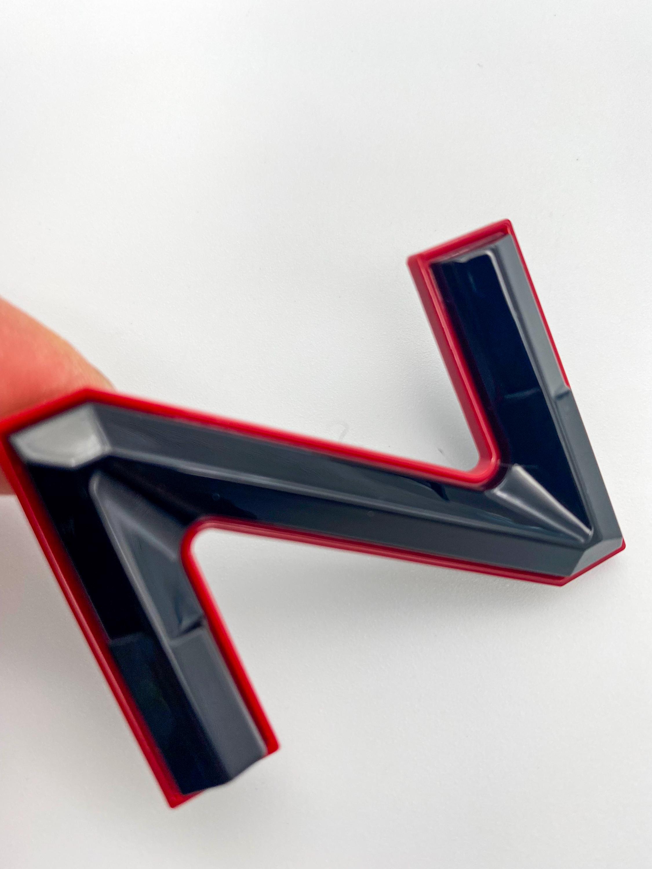 3D Raised Letter Tailgate Insert - Black W/ Red Outline For 2014-2021 Toyota Tundra