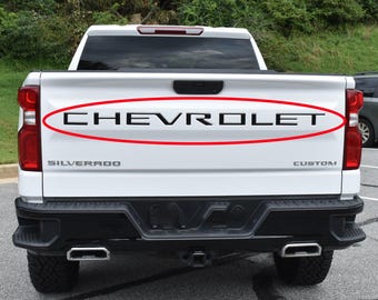 Gloss black 3D Raised Coated Tailgate Letter Inserts Decals Fit With Chevrolet Silverado 2019-2024 Model