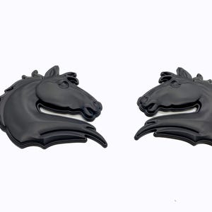 Matte Black Set of 2 Bronco Horse Emblems Badge Universal Fit for Tailgate & Fender - Compatible with Various Models