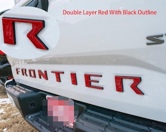 Red Black Raised Tailgate Decals Stickers Insert Letters Compatible with 2022 2023 2024 2025 2026 Nissan Frontier