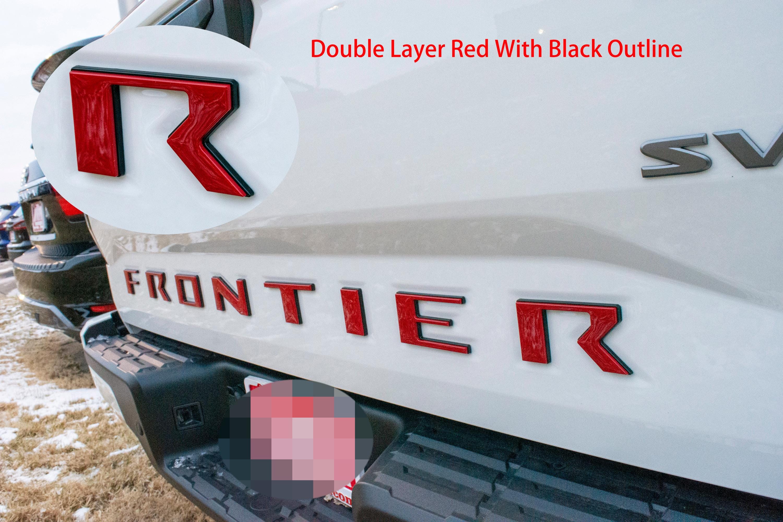 Red Black Raised Tailgate Decals Stickers Insert Letters