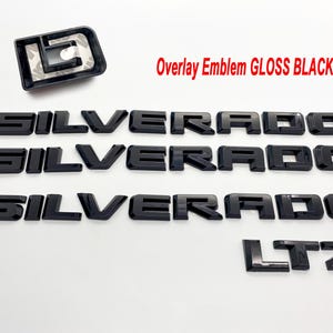 Black Silverado LTZ Overlay Letters Emblem - Fits 2019-2025 Chevrolet Chevy Silverado