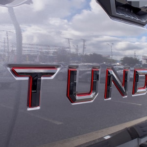 Gloss Black With Red Outline Premium 3D color matched Letters for 2022-2026 Tundra Rear tailgate