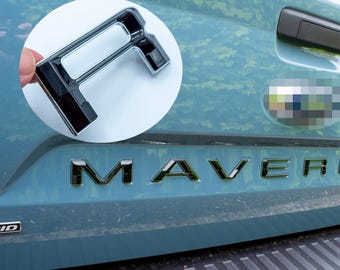 Black on Chrome Fits 2022-2026 Ford Maverick Tailgate Letters ABS Plastic Insert Decals - Durable Raised Badge Kit