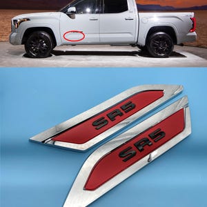 Red Chrome Door Side Body Molding Trim for 2022-2026 Toyota Tundra SR5 ...