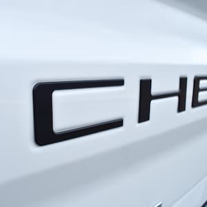 Matte Black 3D Raised Coated Tailgate Letter Inserts Decals Fit With Chevrolet Silverado 2019-2024 Model