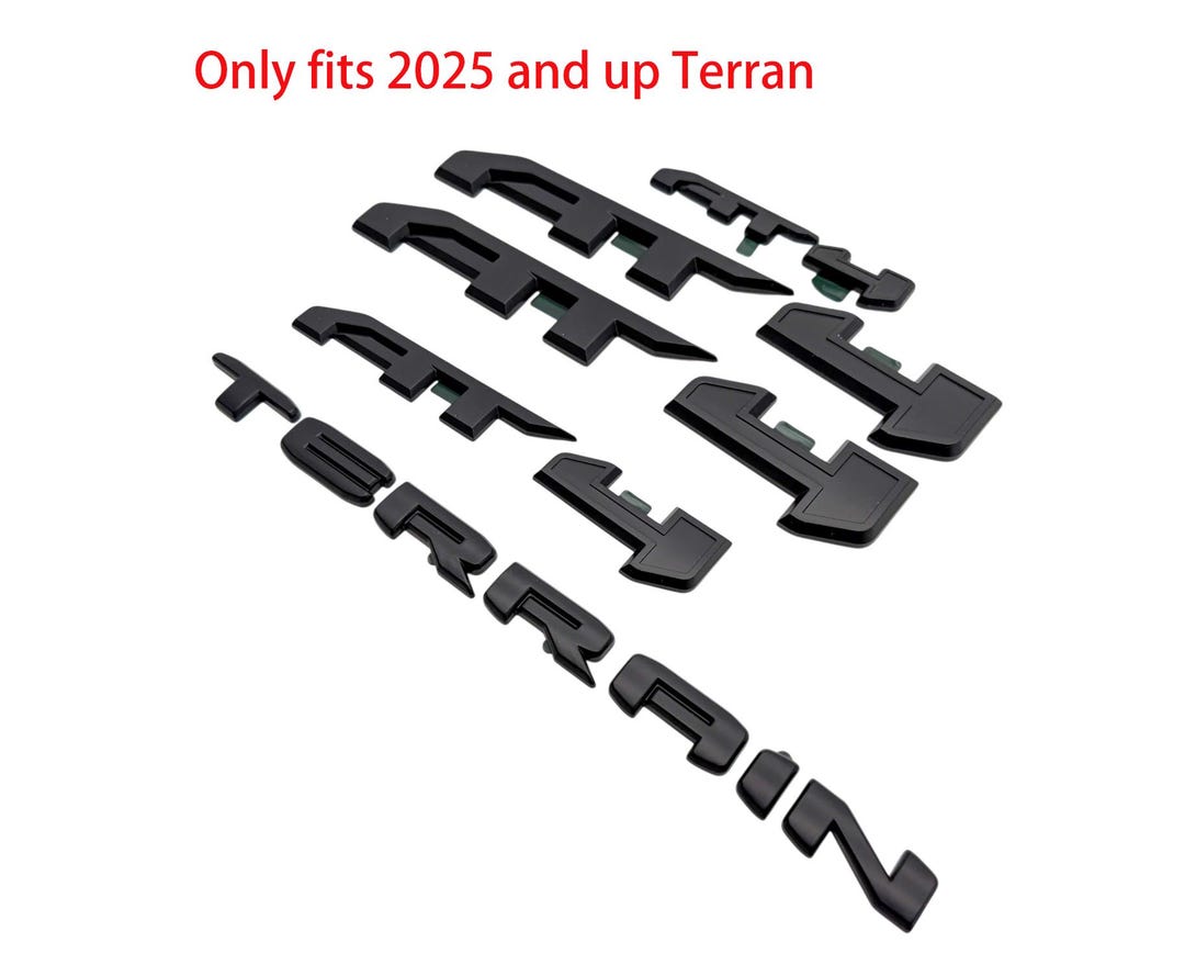Full Set AT4 & TERRAIN Overlay Emblems Kit Matte Black Fit 2025-2026 ...