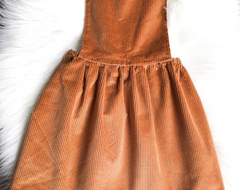 tan overall skirt