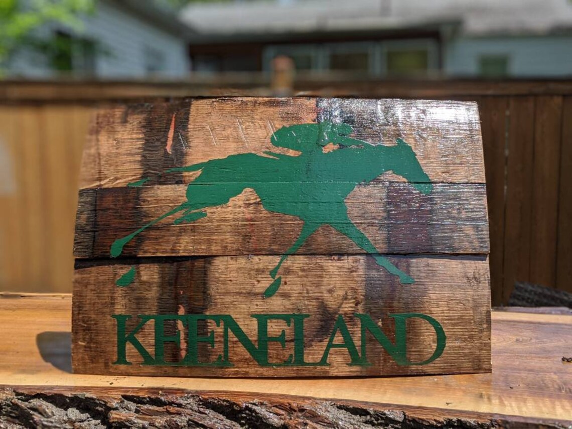 Keeneland Thoroughbred Horse Racing Sign on Kentucky Bourbon - Etsy