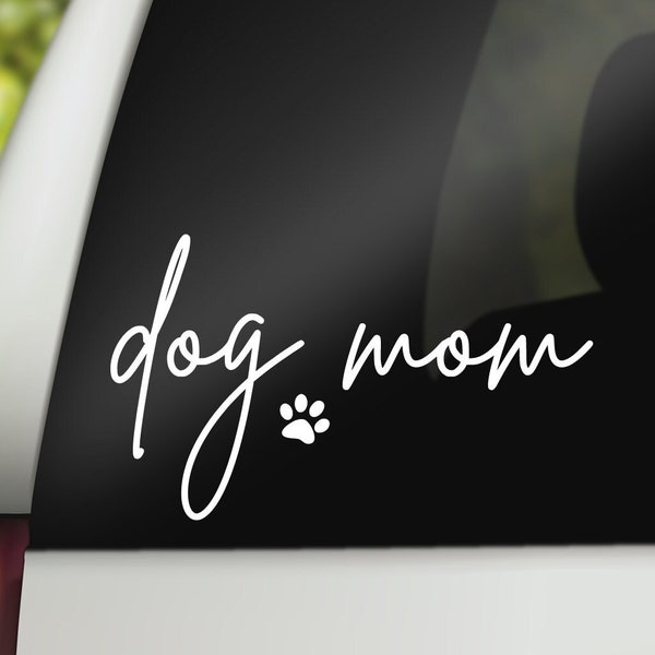 Dog Mom Decal, Dog Mom Sticker, Dog Car Decal, Minimalist Decal, Cute Dog Decal, Laptop Decal, Window Decal, Vinyl Decal