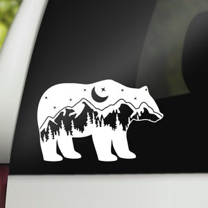 Bear Mountain Decal, Mountain Bear Decal, Bear Decal, Car Decal, Nature Decal, Outdoor Decal, Window Decal, Truck Decal