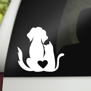 Dog Cat Heart Decal Dog and Cat Decal Pet Decal Cat Decal - Etsy