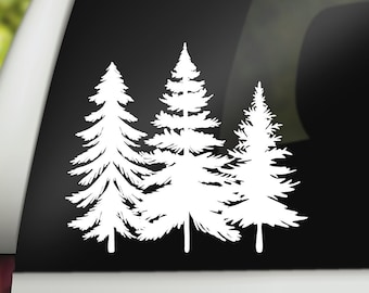 Fir Trees Decal, Fir Trees Vinyl Decal, Tree Vinyl Sticker, Tree Decal, Car Decal, Truck Decal, Window Decal,  Nature Camping Vinyl Decal