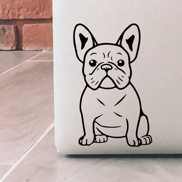 Frenchie Decal, Frenchie Sticker, French Bulldog Decal, Frenchie Sitting, Frenchie Car Decal, Laptop Decal, Window Decal, Vinyl Decal
