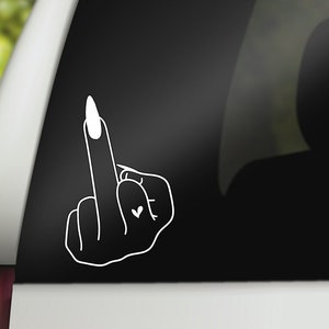 Middle Finger Decal, MANY Colors Available, Girly Middle Finger, Decals for Girls, Funny Car Decal, Adult Decal,  F You Decal, Car Sticker