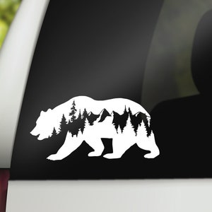 Bear Mountain Decal, Mountain Decal, Bear Mountain Vinyl Sticker, Bear Decal, Adventure Vinyl Decal, Travel Vinyl Decal, Adventure Decal