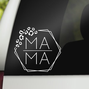 Hexagon Mama Decal, Cheetah Mama Decal, Leopard Mama Decal, Mama Car Decal, Mama Cheetah Sticker, Leopard Sticker, Tumbler Decal, Mama Decal