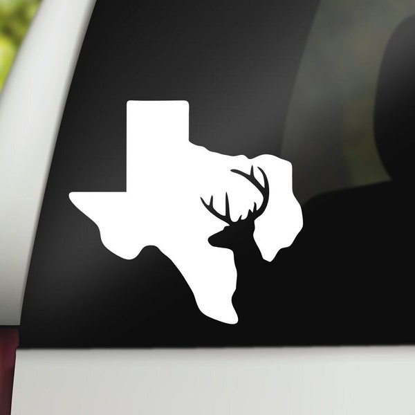 Texas Deer Decal, Texas Decal, Buck Head Decal, Hunting Decal, Texas Decal, Car Decal, Vinyl Decal, Window Decal, Laptop Sticker