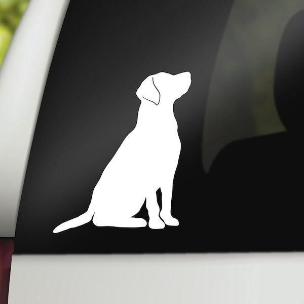 Dog Sitting Decal, Dog Decal, Dog Silhouette, Labrador Decal, Dog Sticker, Car Decal, Laptop Decal, Vinyl Decal, Dog Decal