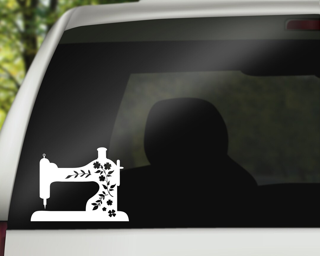Sewing Machine Decal, Sewing Machine Sticker, Sewing Decal, Car Decal