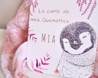 Carte à quenottes, Carte dents bébé, Animaux, Pingouin, Carte artisanale, Fait main Souvenir, Cadeau