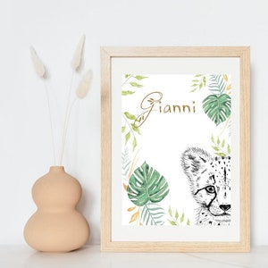 Poster - Gepersonaliseerde voornaamposter - jungle bos thema A4