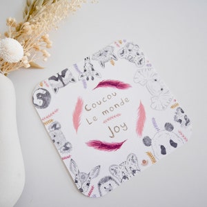 Cartes étapes fille , Cartes étapes bébé , Carte naissance , Carte fait main , Carte bébé , Baby shower, Animaux, Rose Violet