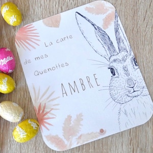 Carte à quenottes, Carte dents bébé, Animaux, Lapin, Fait main, Carte Artisanale, Souvenir, Cadeau