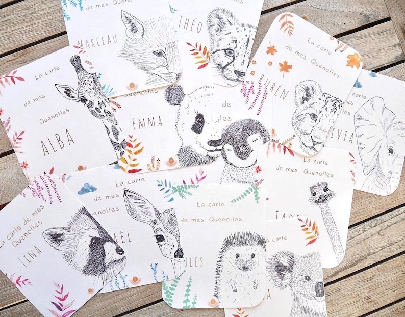 Carte à quenottes, Carte dents bébé, Carte artisanale, Animaux, Hérisson, Souvenir, Cadeau, Noël image 4