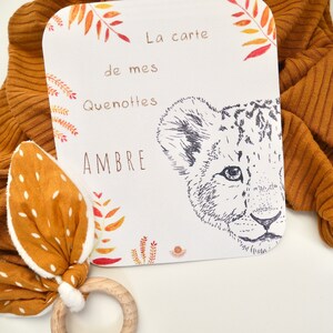 Carte à quenottes, Carte dents bébé, Fait main, Animaux, Guépard, Carte Artisanale, Fait main, Souvenir, Cadeau image 5