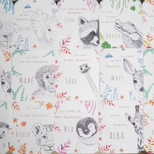 Carte à quenottes, Carte dents bébé, Carte artisanale, Animaux, Hérisson, Souvenir, Cadeau, Noël Corail