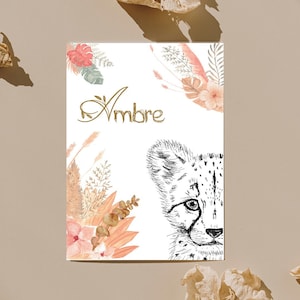 Affiche - Poster Personnalisé Prénom - thème forêt bohème A4