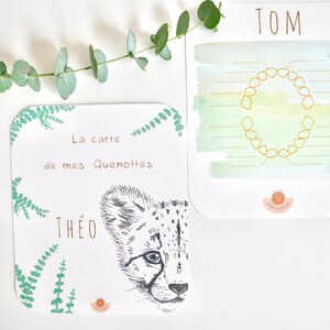 Carte à quenottes, Carte dents bébé, Fait main, Animaux, Guépard, Carte Artisanale, Fait main, Souvenir, Cadeau image 2