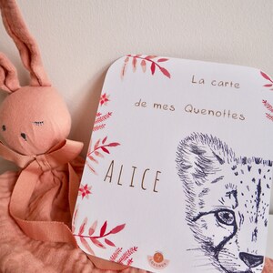 Carte à quenottes, Carte dents bébé, Fait main, Animaux, Guépard, Carte Artisanale, Fait main, Souvenir, Cadeau image 4