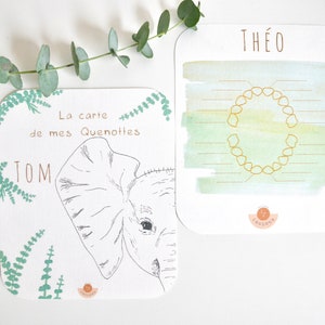 Carte à quenottes, Carte dents bébé, Carte Artisanale, Fait main, Animaux, Eléphant, , Souvenir, Cadeau