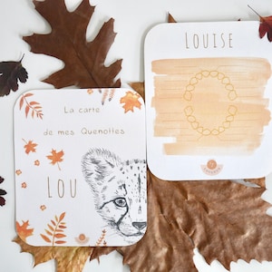 Carte à quenottes, Carte dents bébé, Fait main, Animaux, Guépard, Carte Artisanale, Fait main, Souvenir, Cadeau