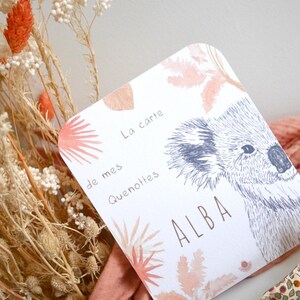 Carte à quenottes, Carte dents bébé, Carte artisanale, Animaux, Hérisson, Souvenir, Cadeau, Noël Beige délicat