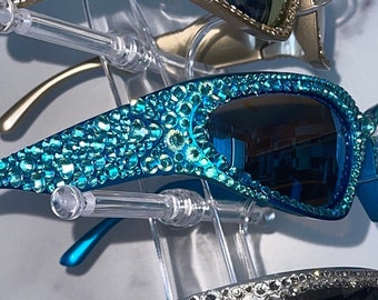 Gafas de sol Blue Crystal - Estilo espacial envolvente con espejo