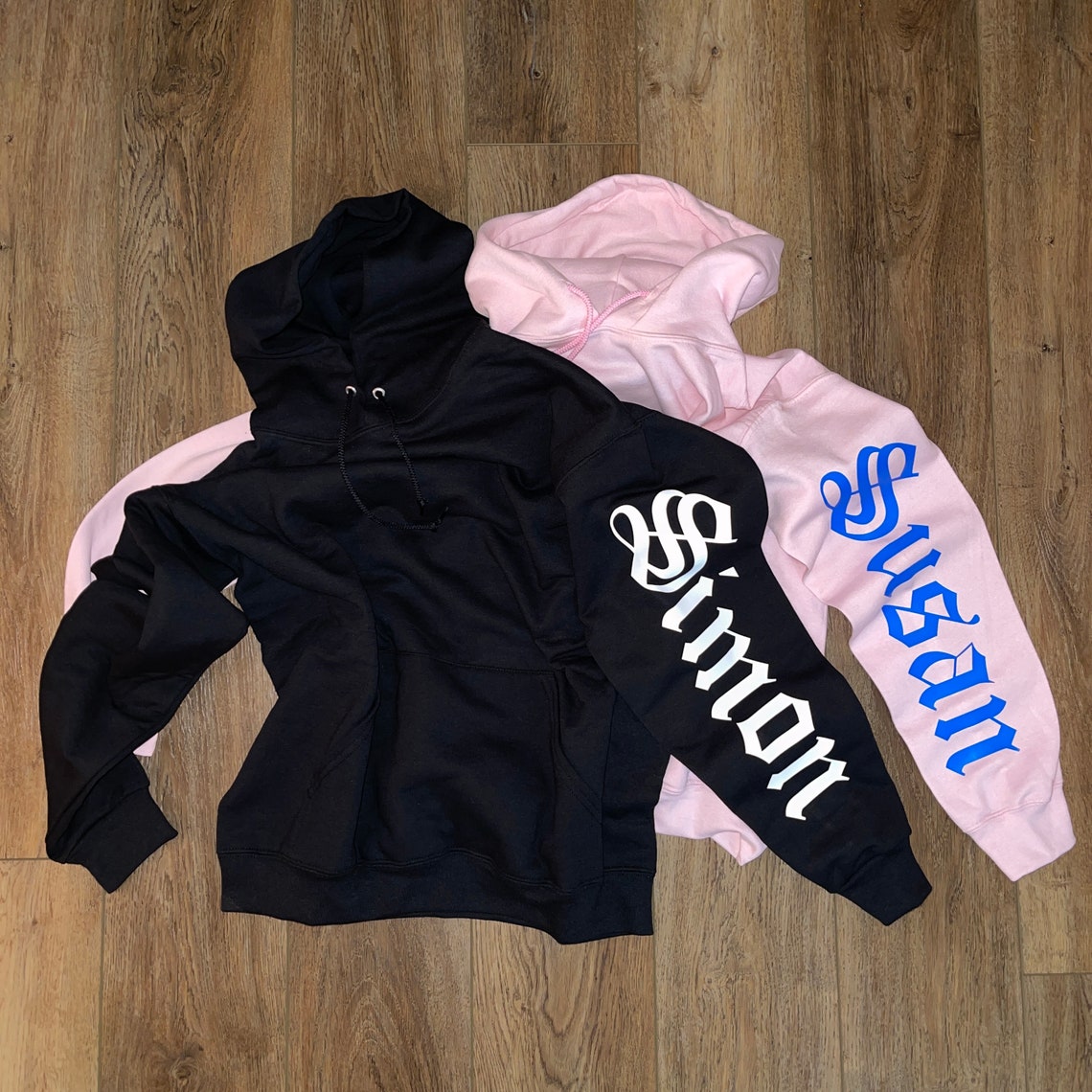 Custom Graphic Hoodie With Name on Arm Sizes S to XXL Add Etsy