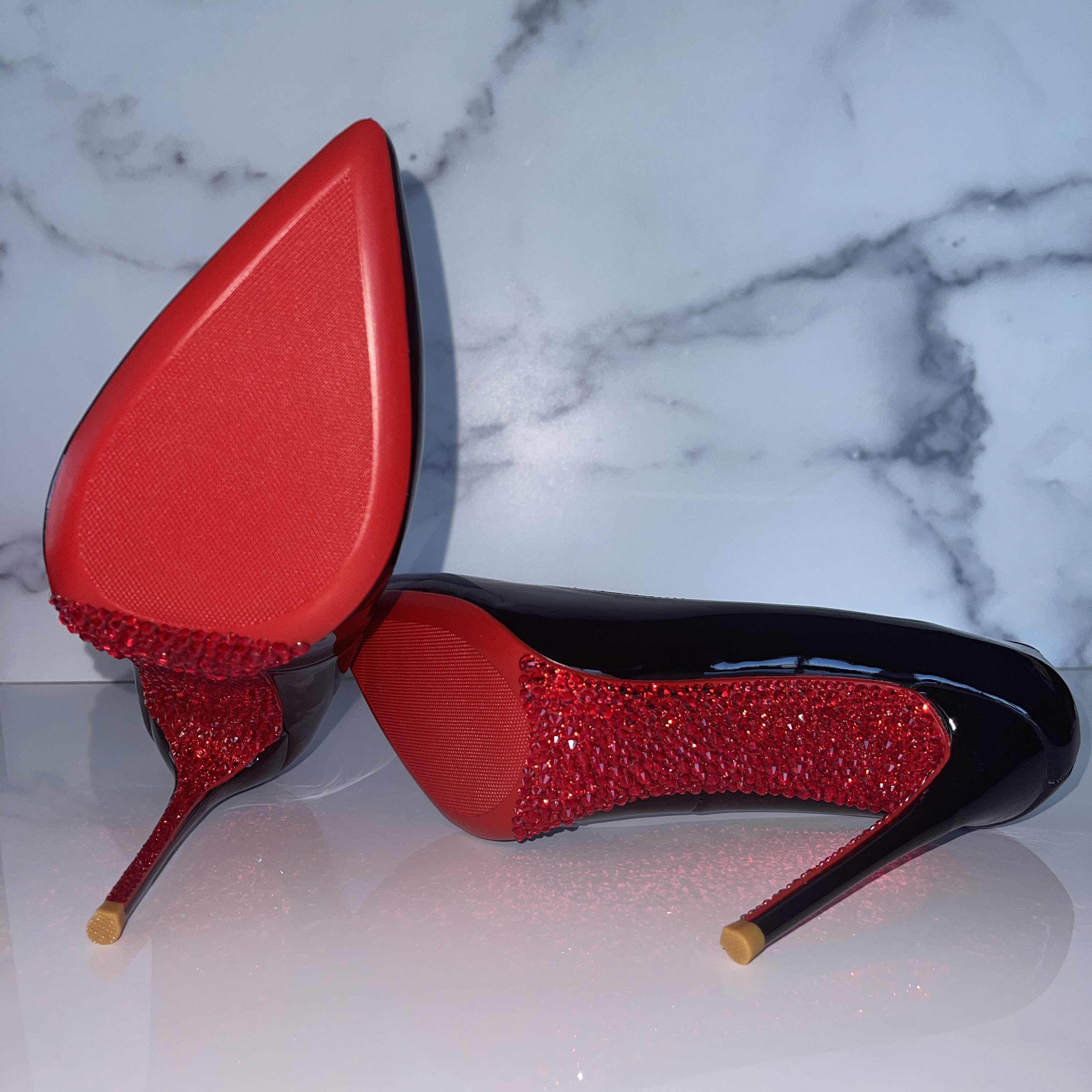 Crystal Red Bottoms Stiletto Pumps Formal Party Y2K US 
