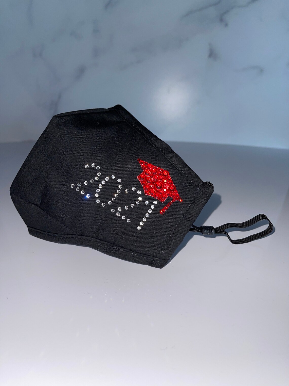 Graduation Face Mask 2022 or 21 With Grad Cap in Crystal Etsy