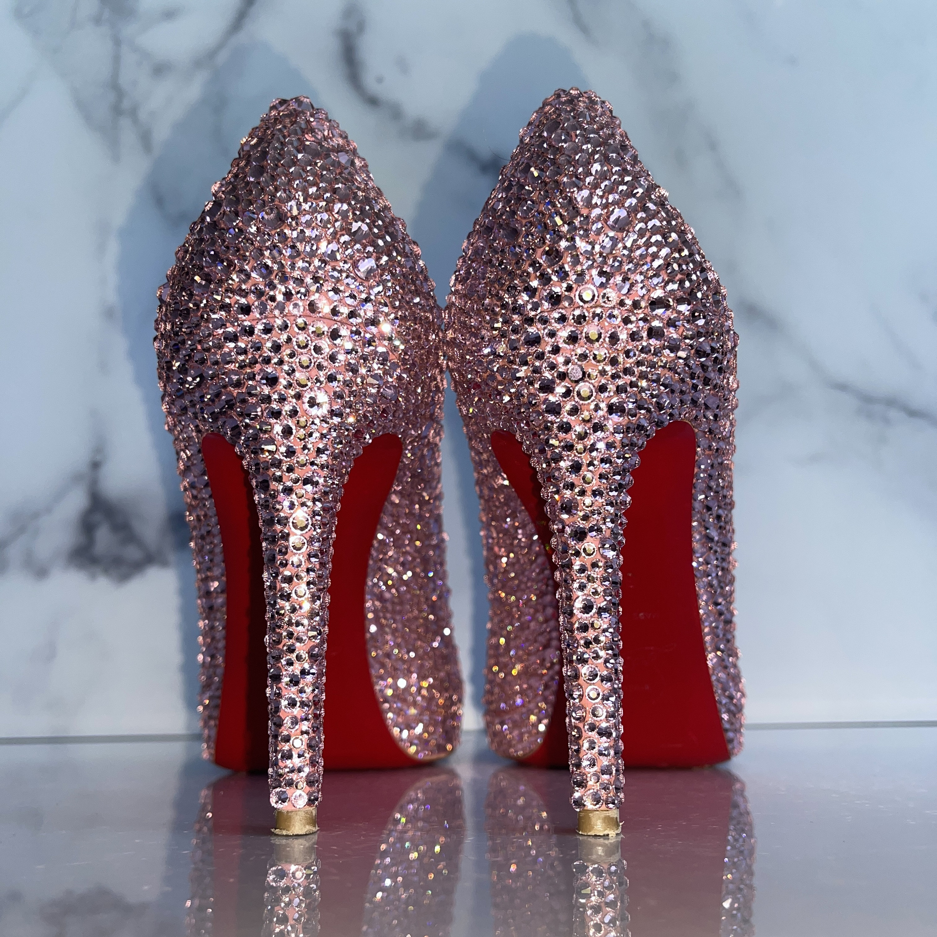 Christian Louboutin Follies Strass Unboxing ( Cinderella Heels ) & Sole  Protector Application 