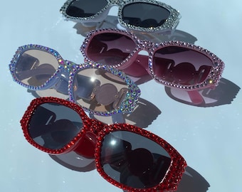 Gafas de sol con cristales / Forma octogonal para adulto con medallón dorado / Listas para enviar / Idea de regalo única