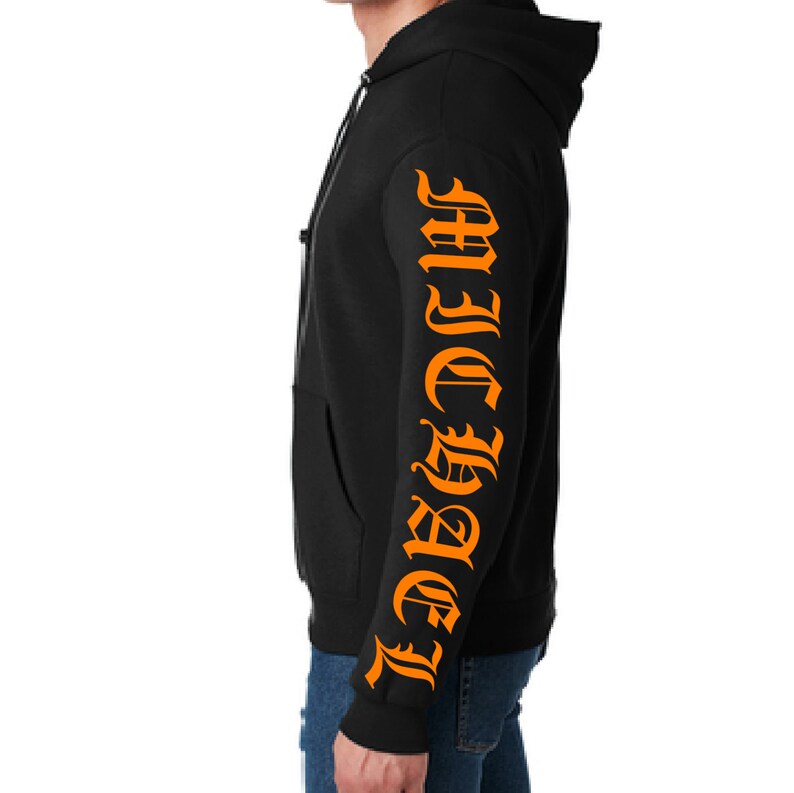 Custom Graphic Hoodie With Name on Arm Sizes S to XXL Add Etsy