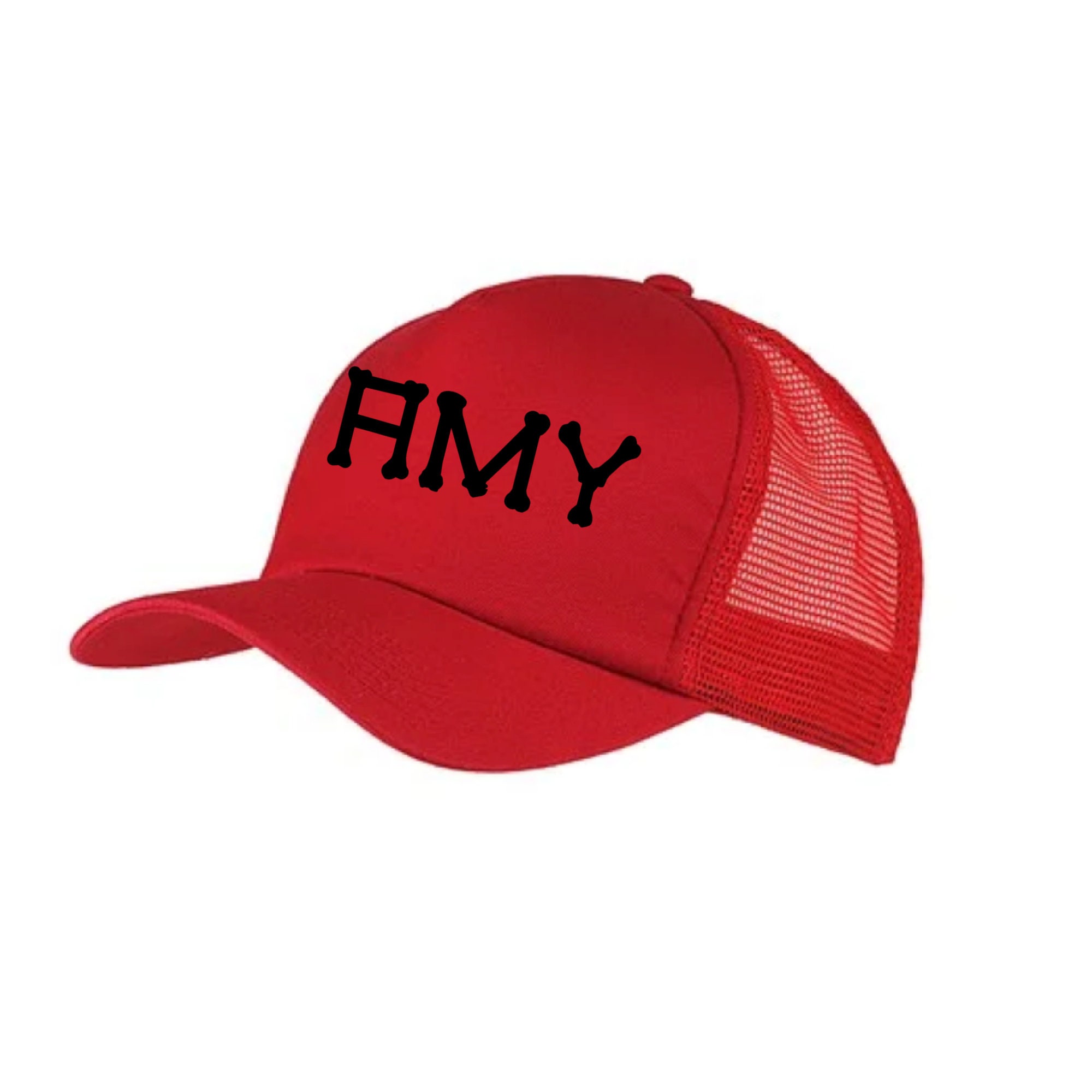Customize a Trucker Hat with Your Name in a Bones Font Etsy