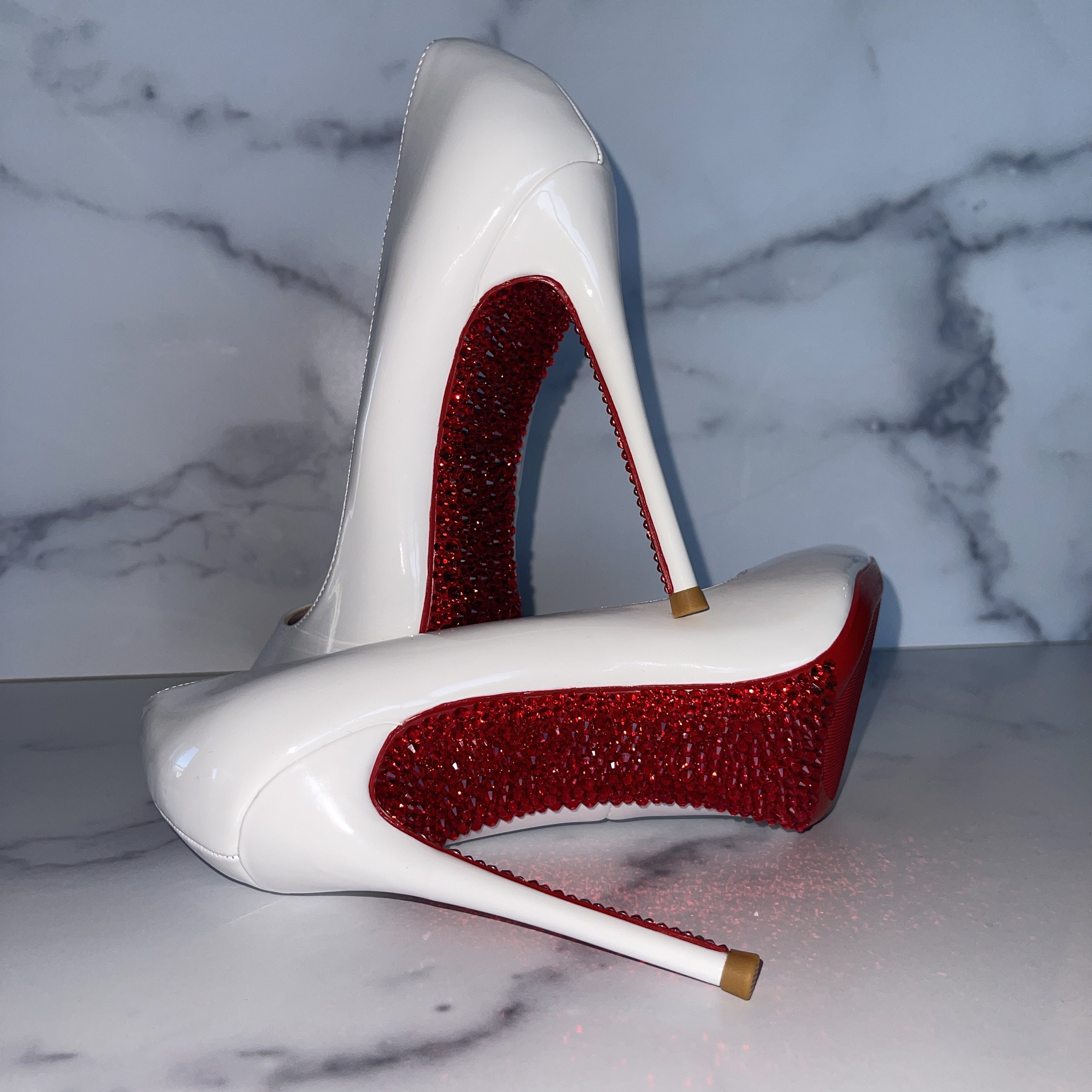 Crystal Red Bottoms Stiletto Pumps Formal Party Y2K US -  Denmark