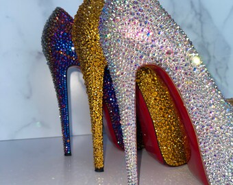 Pink Crystal Heels - Etsy