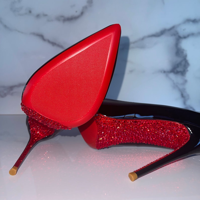 Crystal Red Bottoms Stiletto Pumps Formal Party Y2K US - Etsy