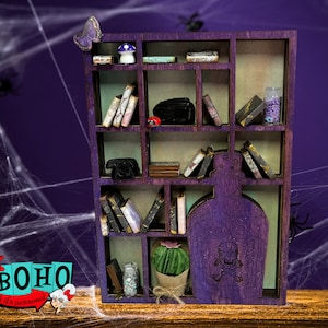 Miniature Bookshelf - Mini Bookshelf - Miniature Bookcase - Anxiety Bookshelf - Spooky Decor