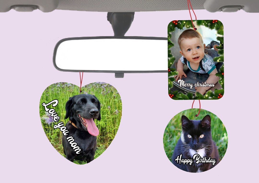 Personalised CAR Air FRESHENER Custom Photo Text Logo Scent Round